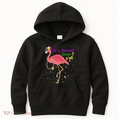 Mardi Gras Flamingo Kids Hoodie