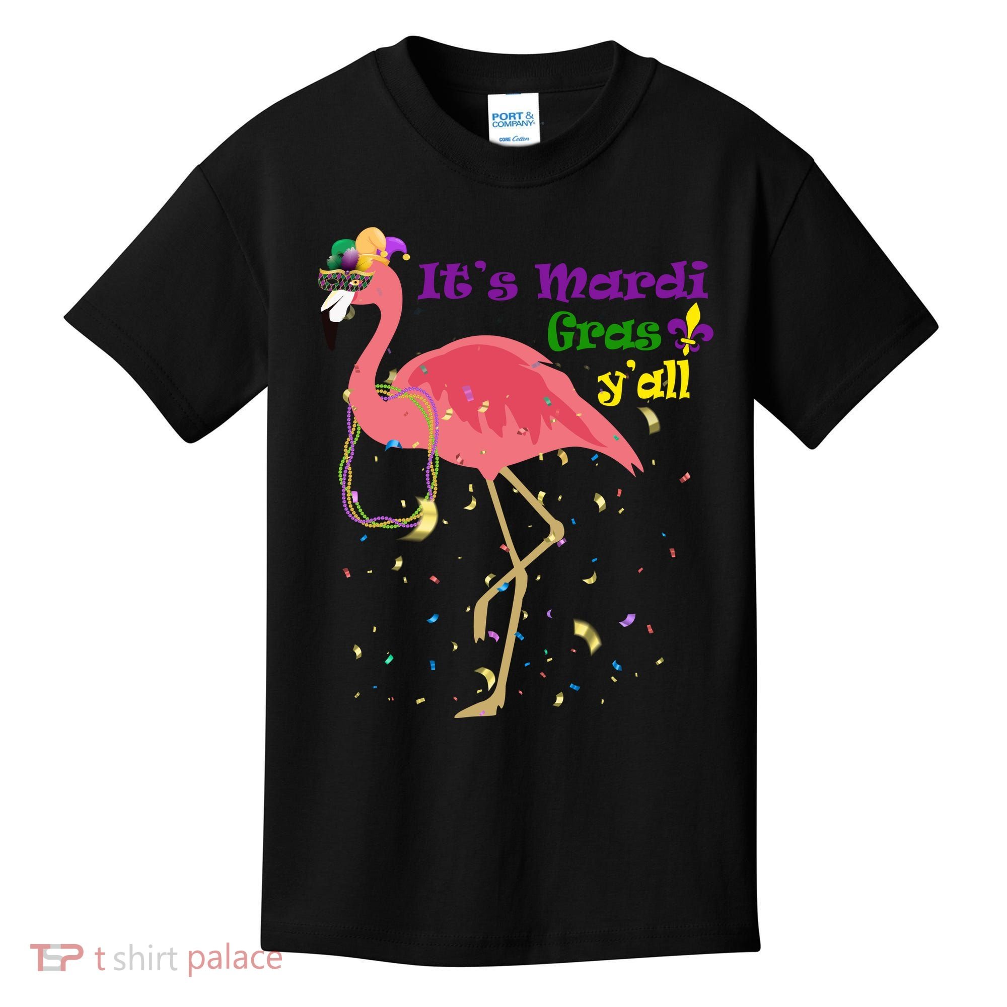 Mardi Gras Flamingo Kids T-Shirt