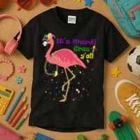 Mardi Gras Flamingo Kids T-Shirt thumb 3