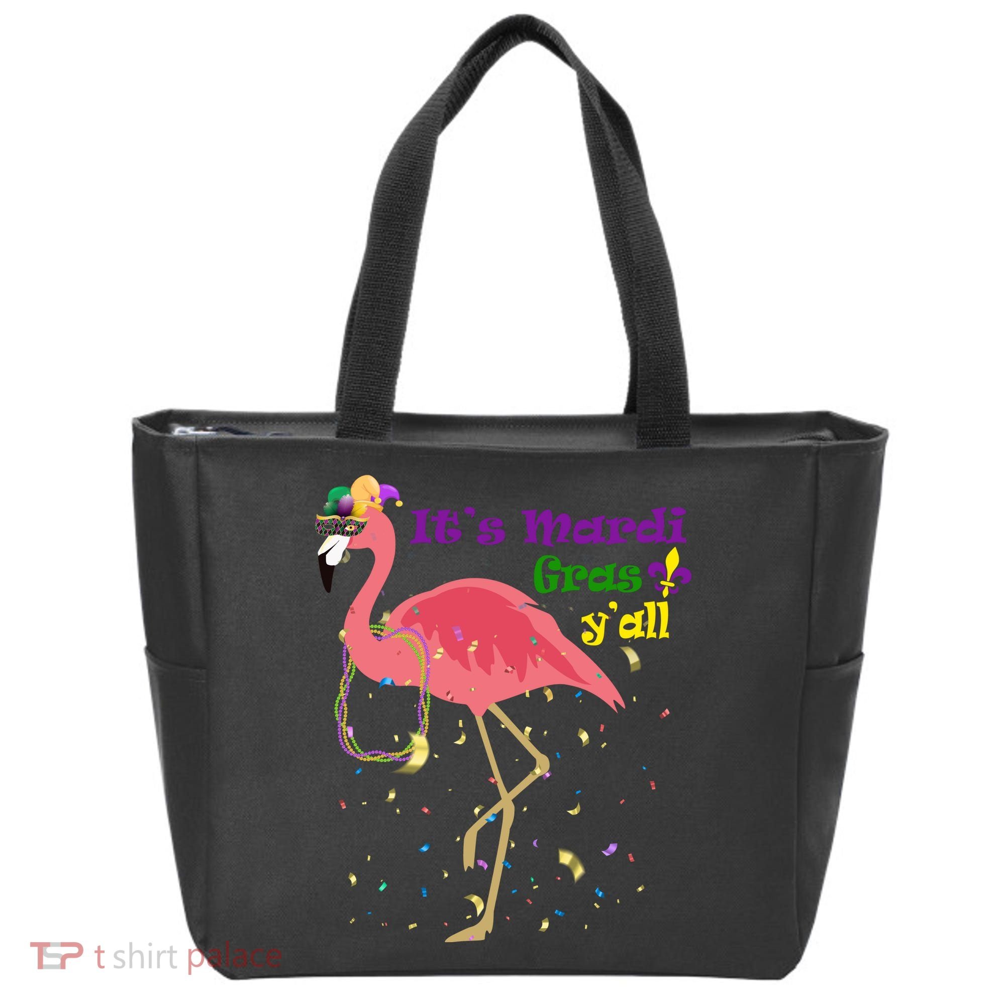 Mardi Gras Flamingo Tote Bag