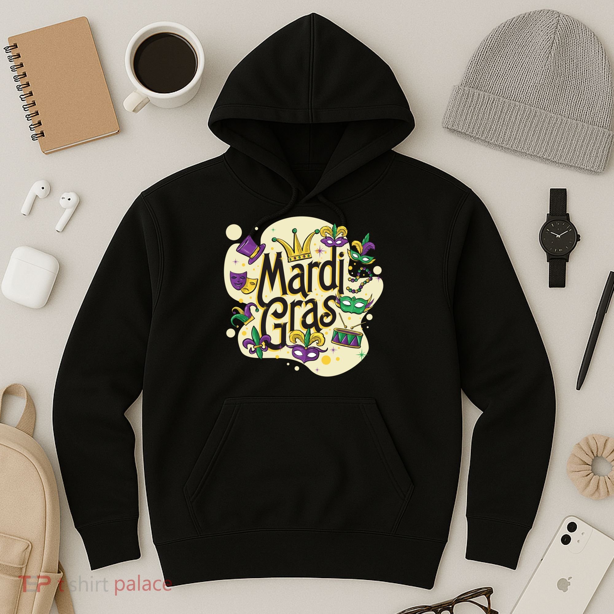 Mardi Gras Flashy Party  Hoodie