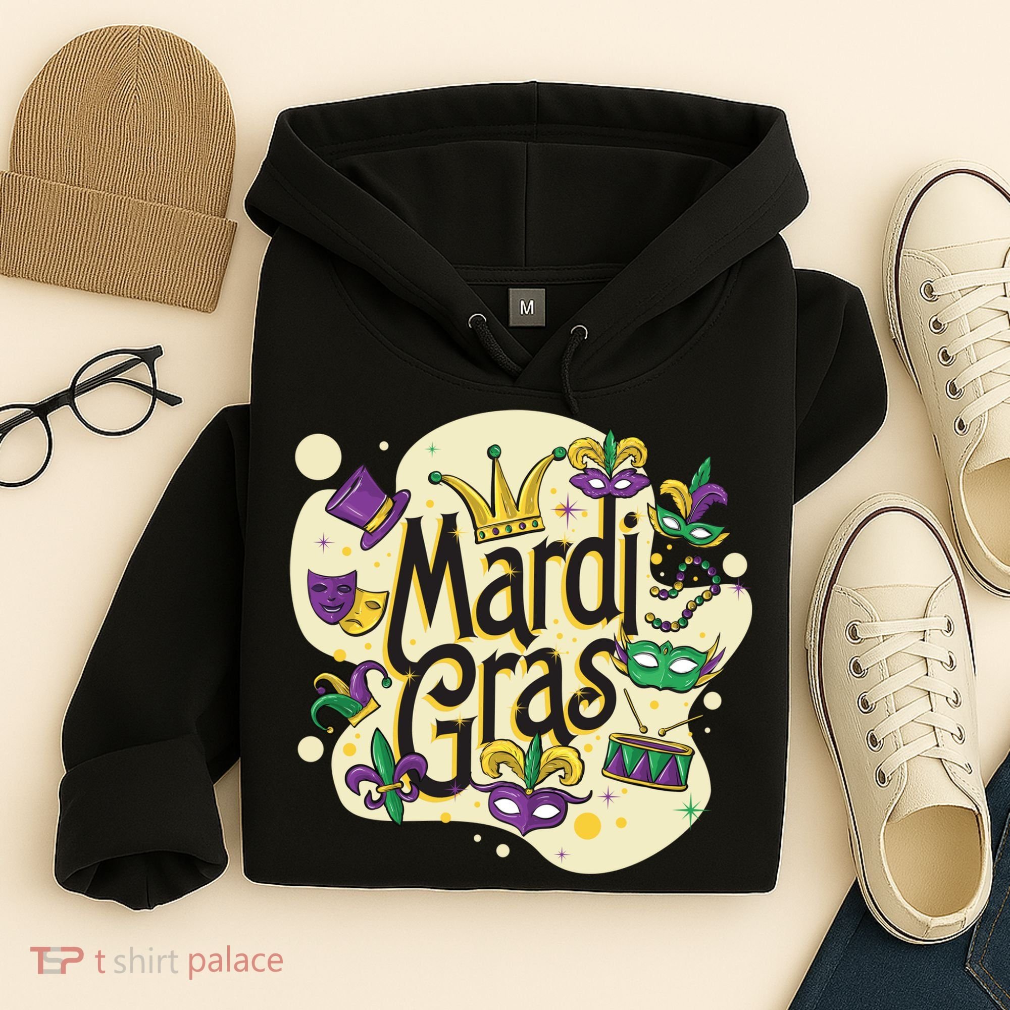 Mardi Gras Flashy Party  Hoodie