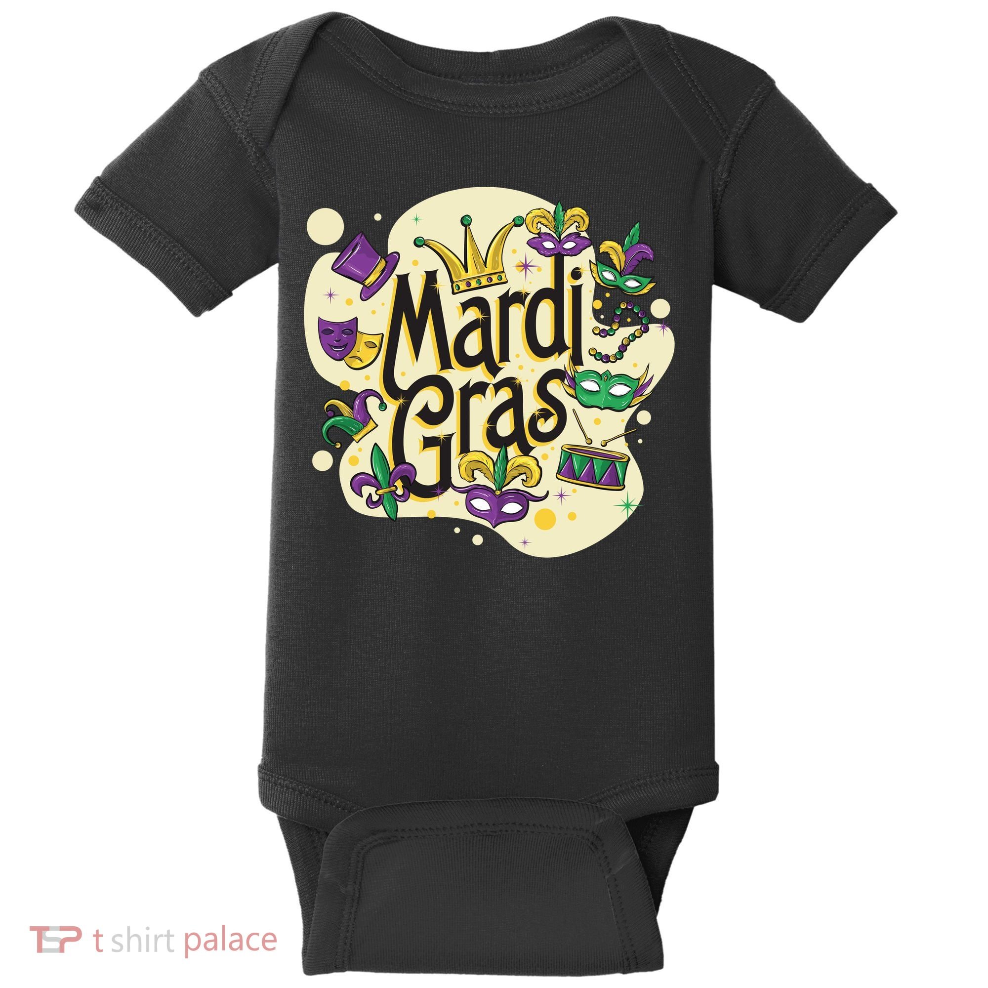 Mardi Gras Flashy Party  Baby Bodysuit