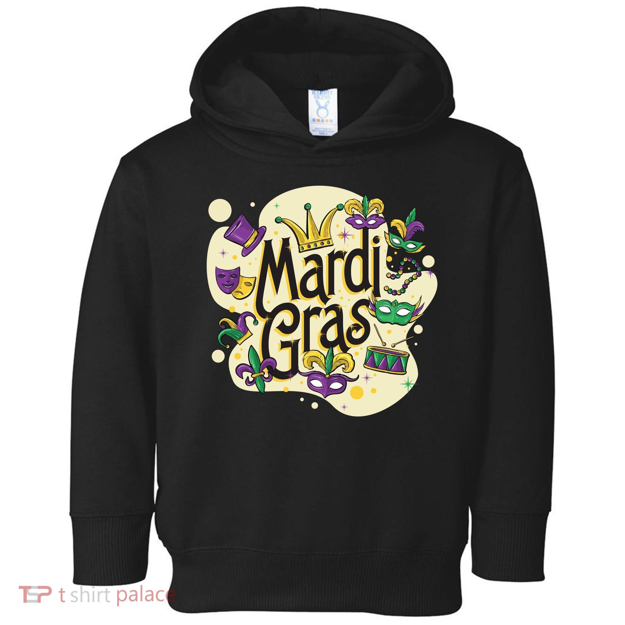 Mardi Gras Flashy Party  Toddler Hoodie