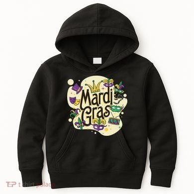 Mardi Gras Flashy Party  Kids Hoodie