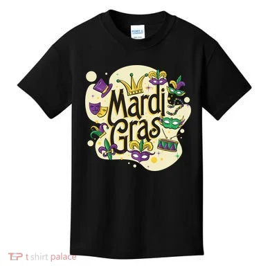 Mardi Gras Flashy Party  Kids T-Shirt