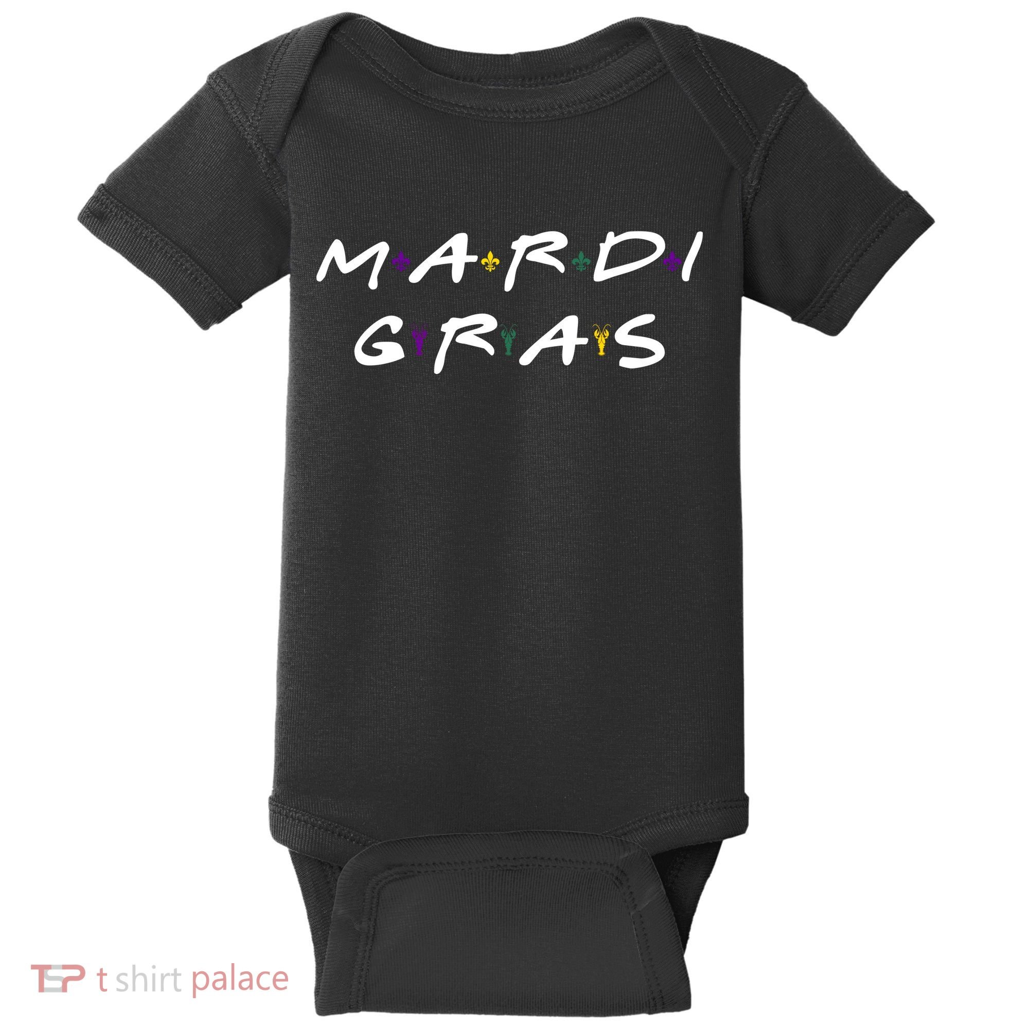 Mardi Gras Friends Baby Bodysuit