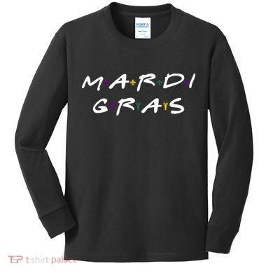 Mardi Gras Friends Kids Long Sleeve Shirt