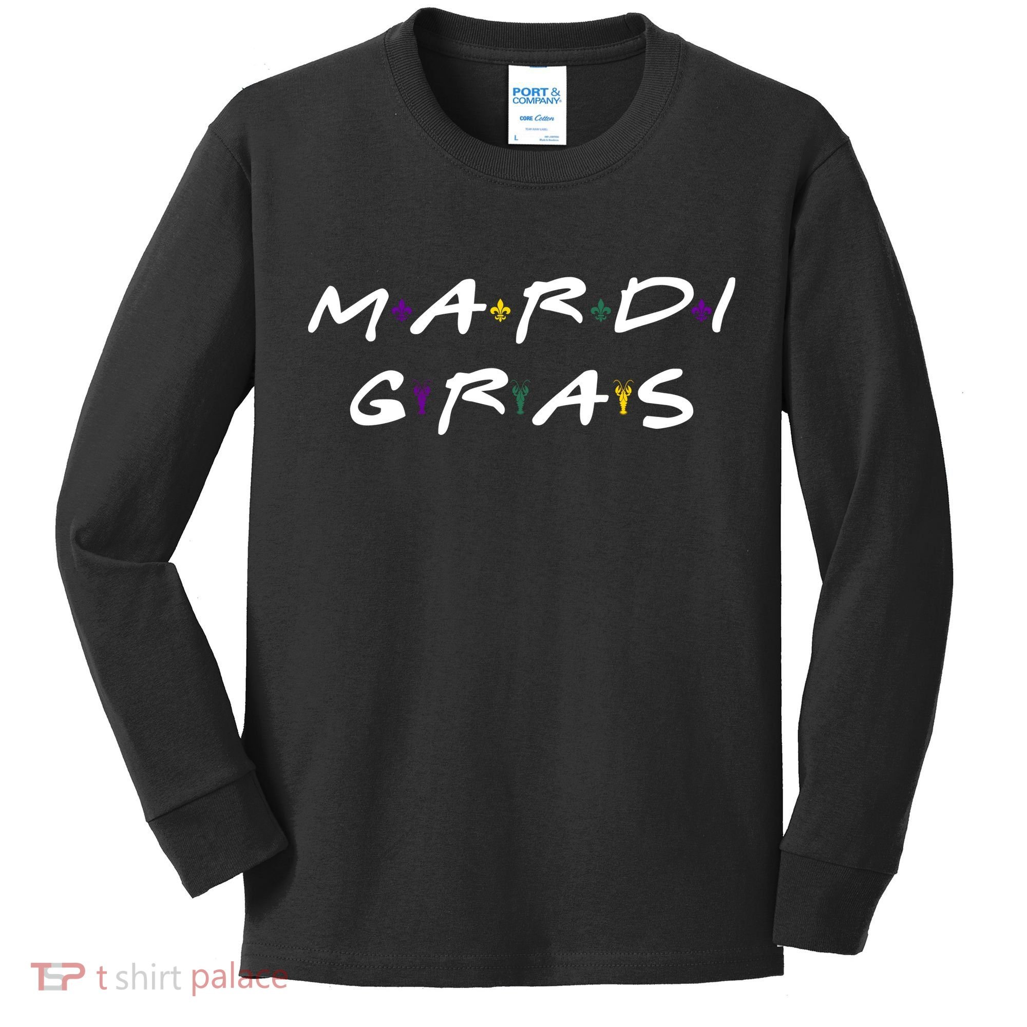Mardi Gras Friends Kids Long Sleeve Shirt