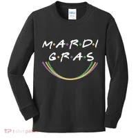 Mardi Gras Friends Meme Kids Long Sleeve Shirt thumb 0