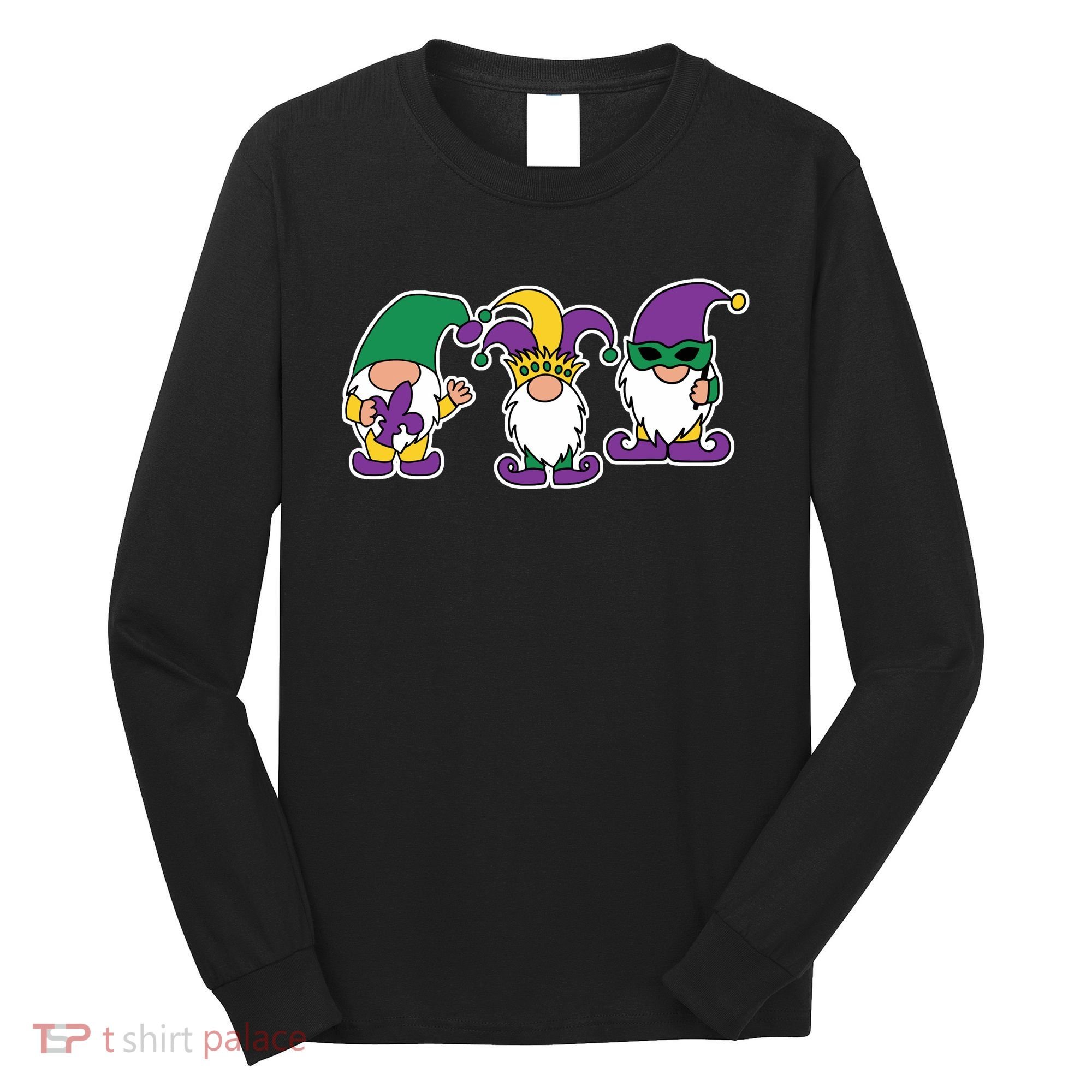 Mardi Gras Gnomes Party Long Sleeve Shirt