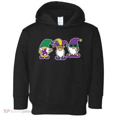 Mardi Gras Gnomes Party Toddler Hoodie