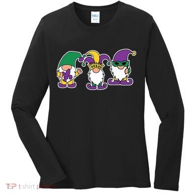Mardi Gras Gnomes Party Women's Long Sleeve Shirt