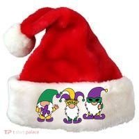 Mardi Gras Gnomes Party Santa Hat thumb 0