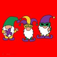 Mardi Gras Gnomes Party Santa Hat thumb 1