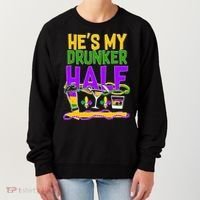 Mardi Gras He's My Drunker Half Women's Sweatshirt thumb 0