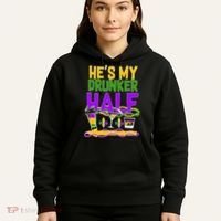 Mardi Gras He's My Drunker Half Hoodie thumb 5