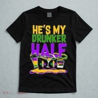 Mardi Gras He's My Drunker Half T-Shirt thumb 5