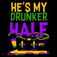 Mardi Gras He's My Drunker Half Coffee Mug thumb 5