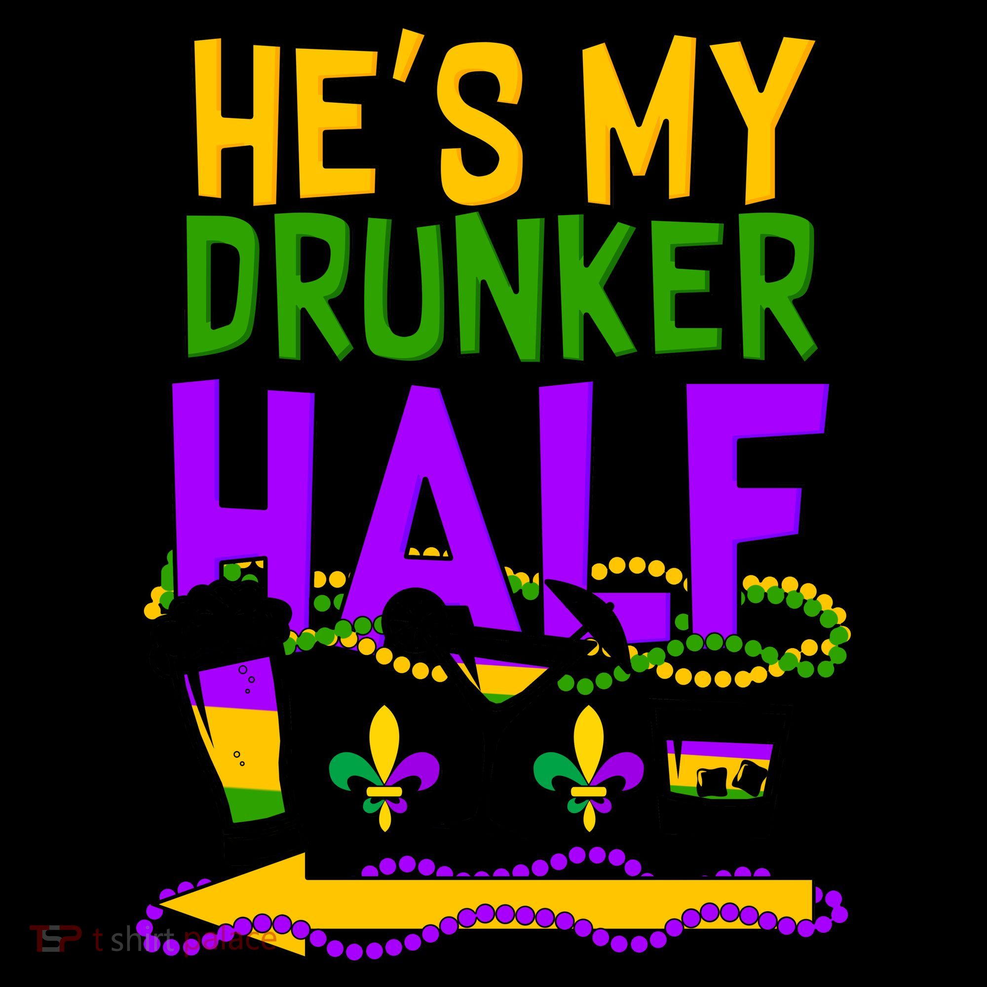 Mardi Gras He's My Drunker Half Coffee Mug
