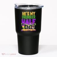 Mardi Gras He's My Drunker Half Tumbler thumb 0