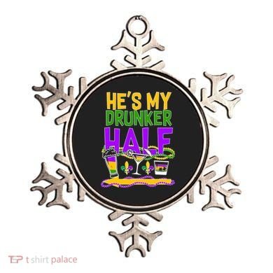 Mardi Gras He's My Drunker Half Ornament