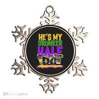 Mardi Gras He's My Drunker Half Ornament thumb 0