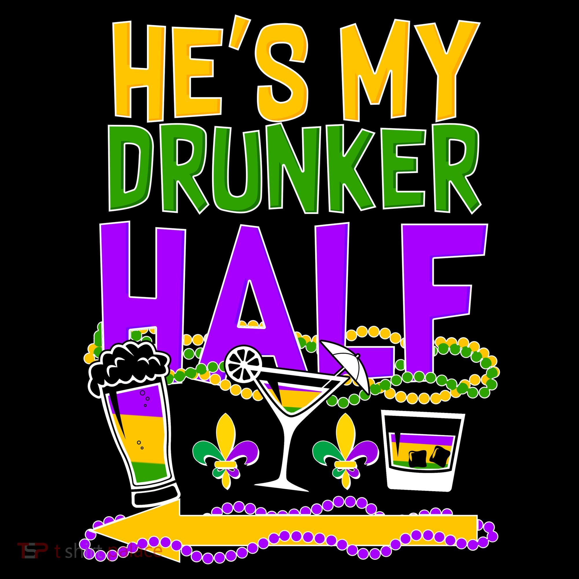 Mardi Gras He's My Drunker Half Ornament