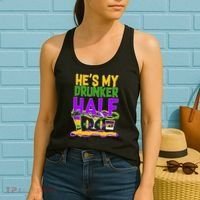 Mardi Gras He's My Drunker Half Women's Tank Top thumb 2