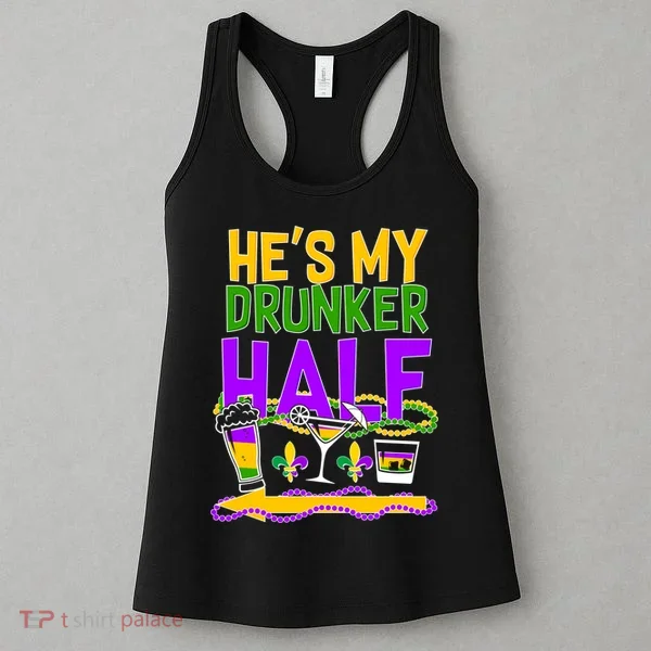 Mardi Gras He's My Drunker Half Women's Tank Top