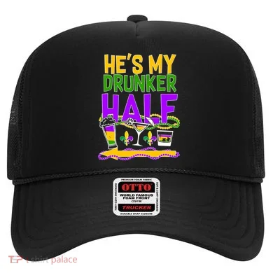 Mardi Gras He's My Drunker Half Hat