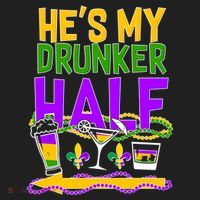 Mardi Gras He's My Drunker Half Hat thumb 2