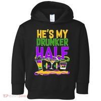 Mardi Gras He's My Drunker Half Toddler Hoodie thumb 0