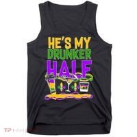 Mardi Gras He's My Drunker Half Tank Top thumb 0