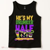 Mardi Gras He's My Drunker Half Tank Top thumb 2