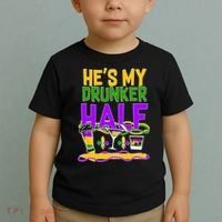 Mardi Gras He's My Drunker Half Toddler T-Shirt thumb 2