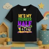 Mardi Gras He's My Drunker Half Toddler T-Shirt thumb 3