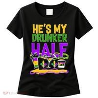 Mardi Gras He's My Drunker Half Women's T-Shirt thumb 0