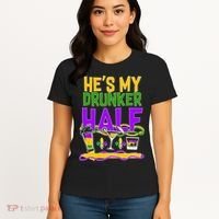 Mardi Gras He's My Drunker Half Women's T-Shirt thumb 4