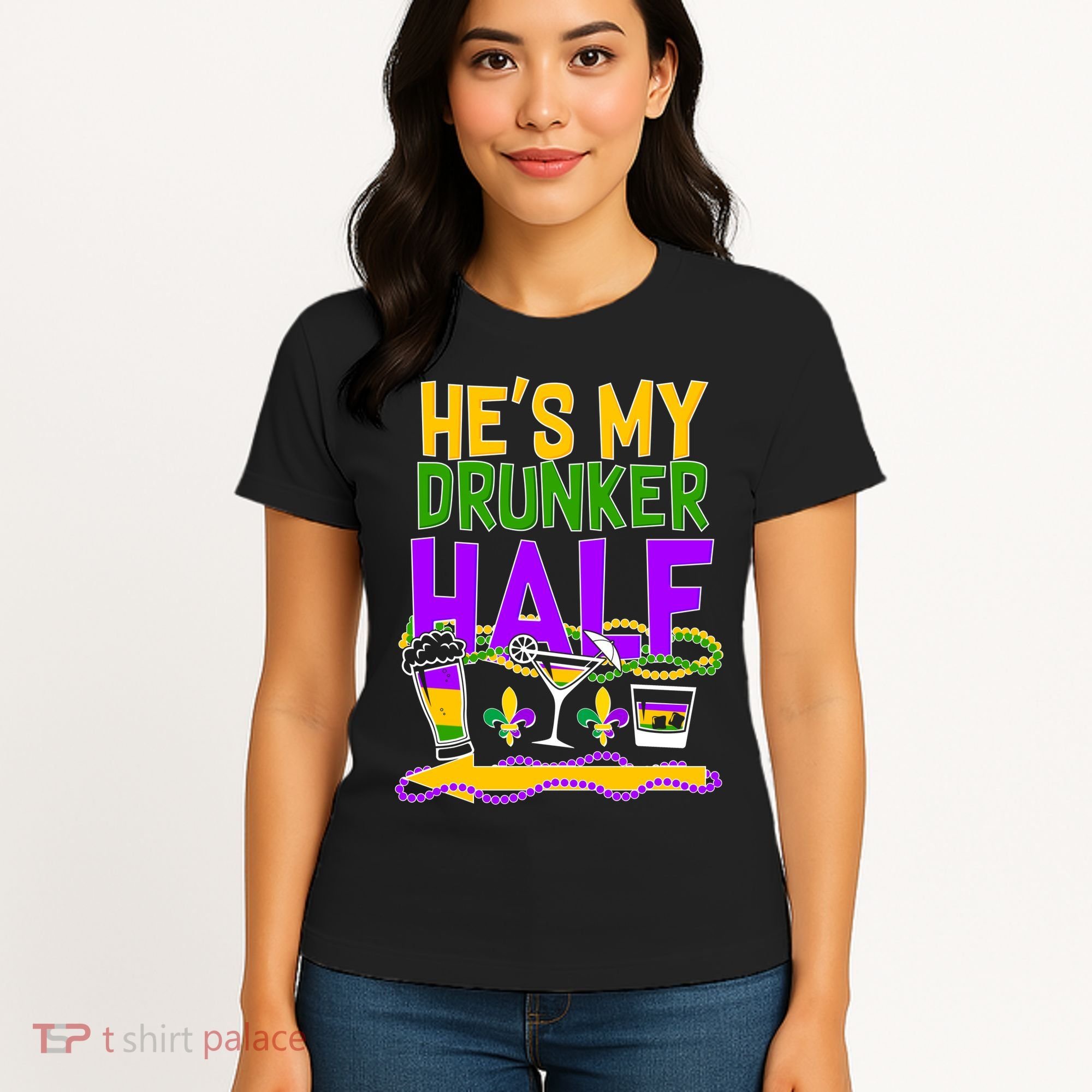 Mardi Gras He's My Drunker Half Women's T-Shirt