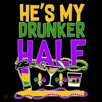 Mardi Gras He's My Drunker Half Women's T-Shirt thumb 6