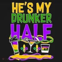 Mardi Gras He's My Drunker Half Women's T-Shirt thumb 6