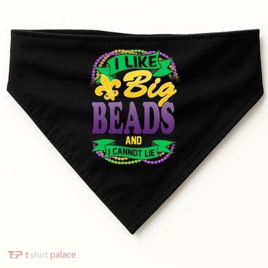 Mardi Gras I like big beads and i cannot lie USA-Made Doggie Bandana