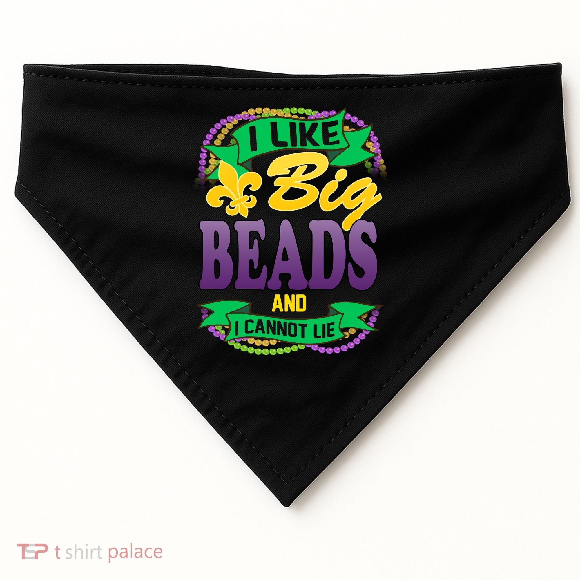 Mardi Gras I like big beads and i cannot lie USA-Made Doggie Bandana