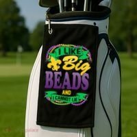 Mardi Gras I like big beads and i cannot lie Golf Towel thumb 2