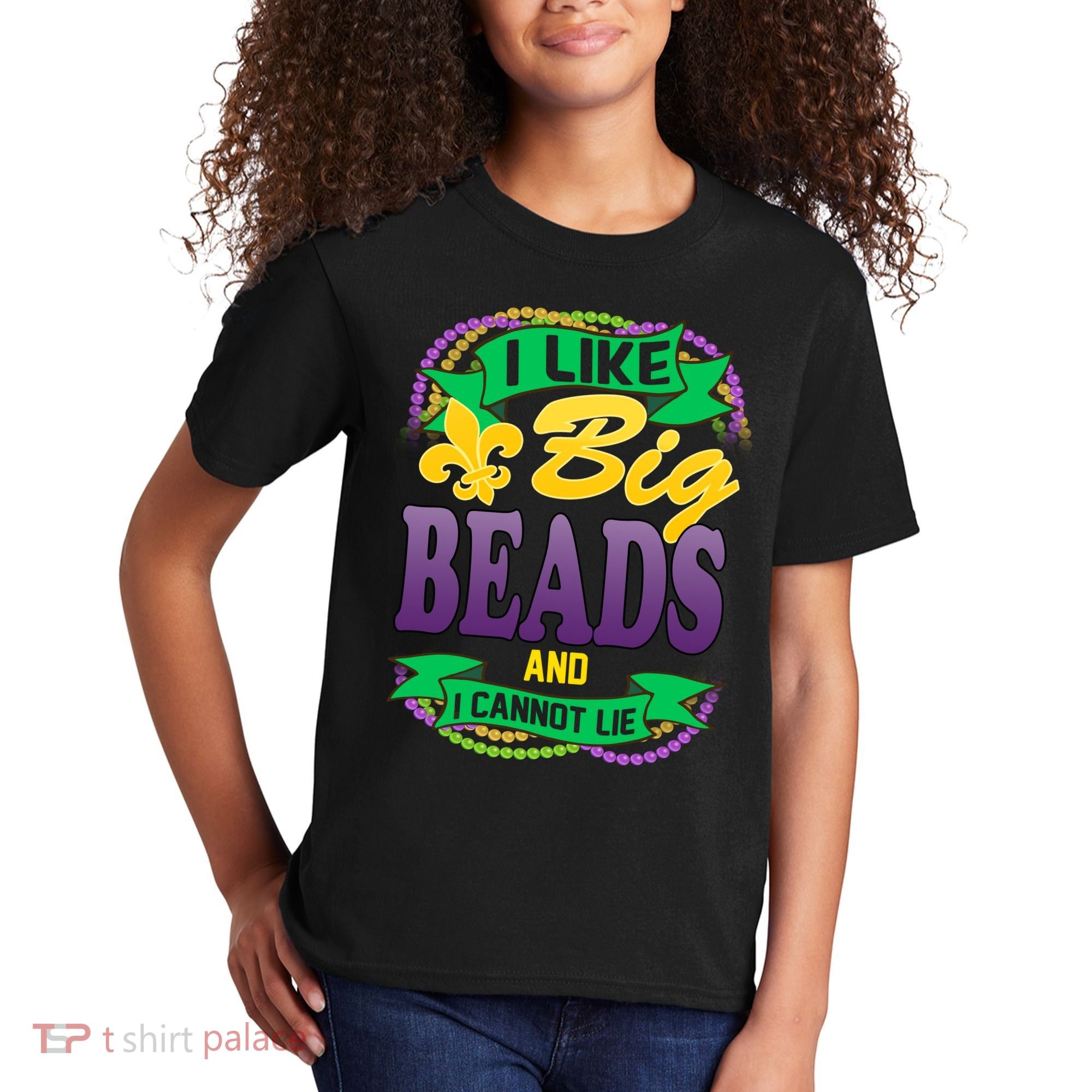 Mardi Gras I like big beads and i cannot lie Kids T-Shirt