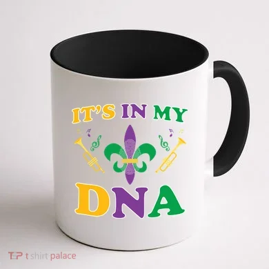 Mardi Gras It's My DNA Coffee Mug back