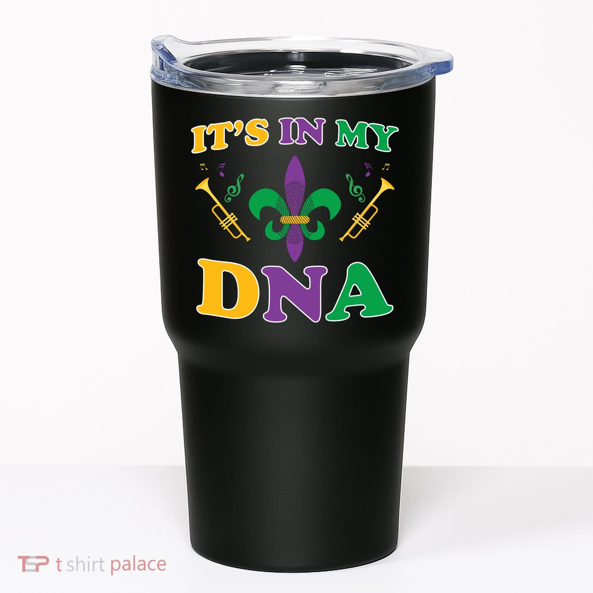 Mardi Gras It's My DNA Tumbler