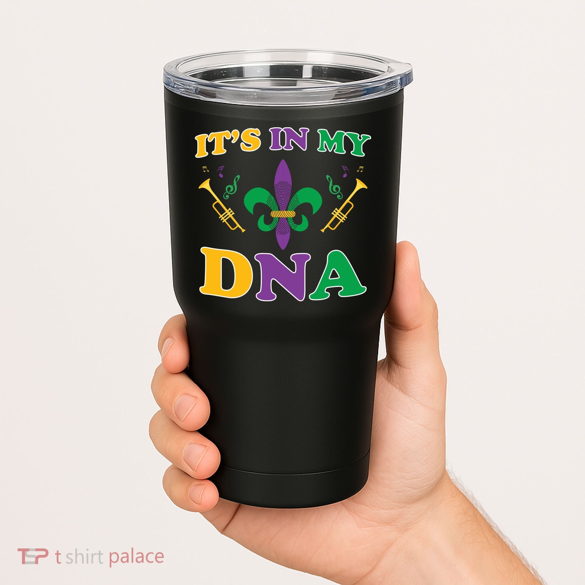 Mardi Gras It's My DNA Tumbler