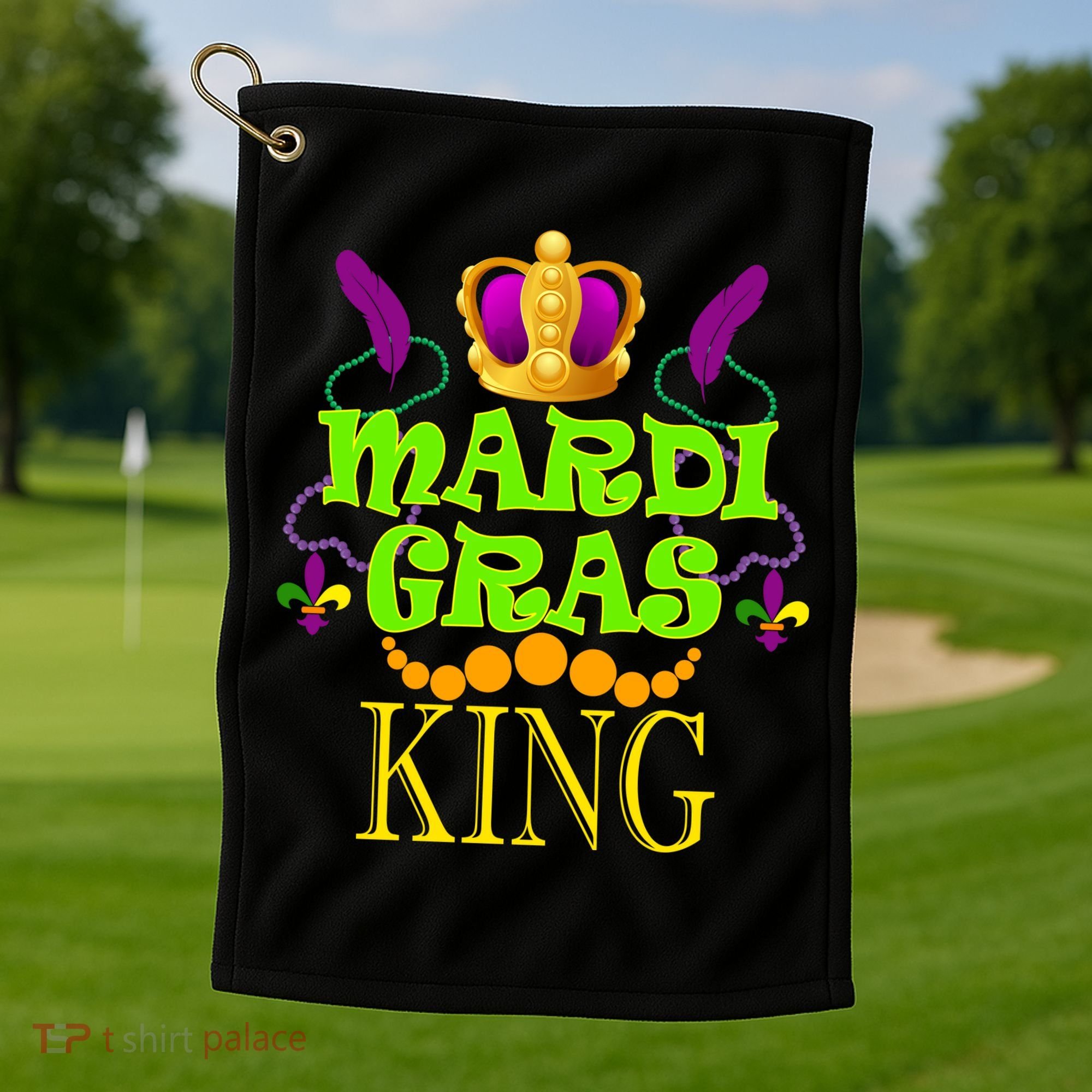 Mardi Gras King Golf Towel